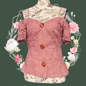 ASOS off the shoulder buttoned top